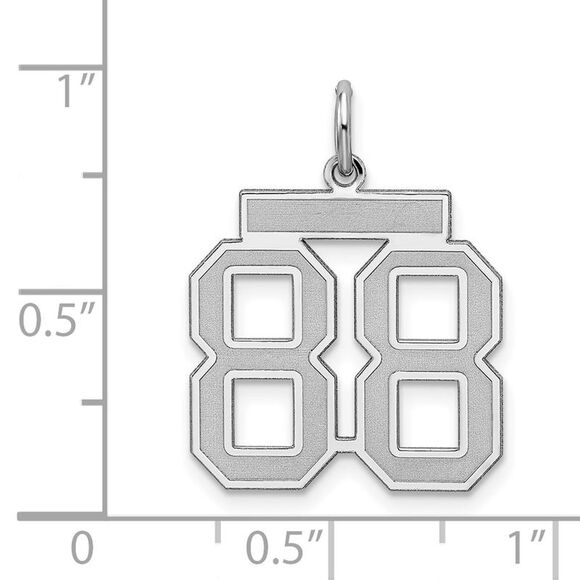 Sterling Silver, Jersey Collection, Medium Number 88 Pendant